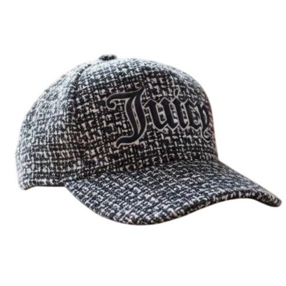 Juicy Couture Tweed Baseball Cap Embroidered‎ Logo Hat OSFM Casal Y2K Preppy